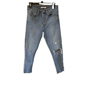 Levi's Wedgie Skinny Jeans Women's Size 27 Button Fly Raw Hem Distressed